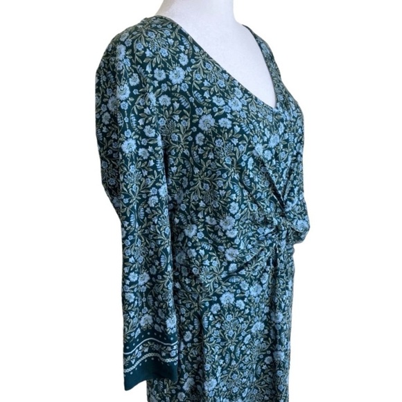 Lands' End Front Twist V-Neck Fit & Flare Knee Length Floral Dress Modal NWT - Picture 5 of 16